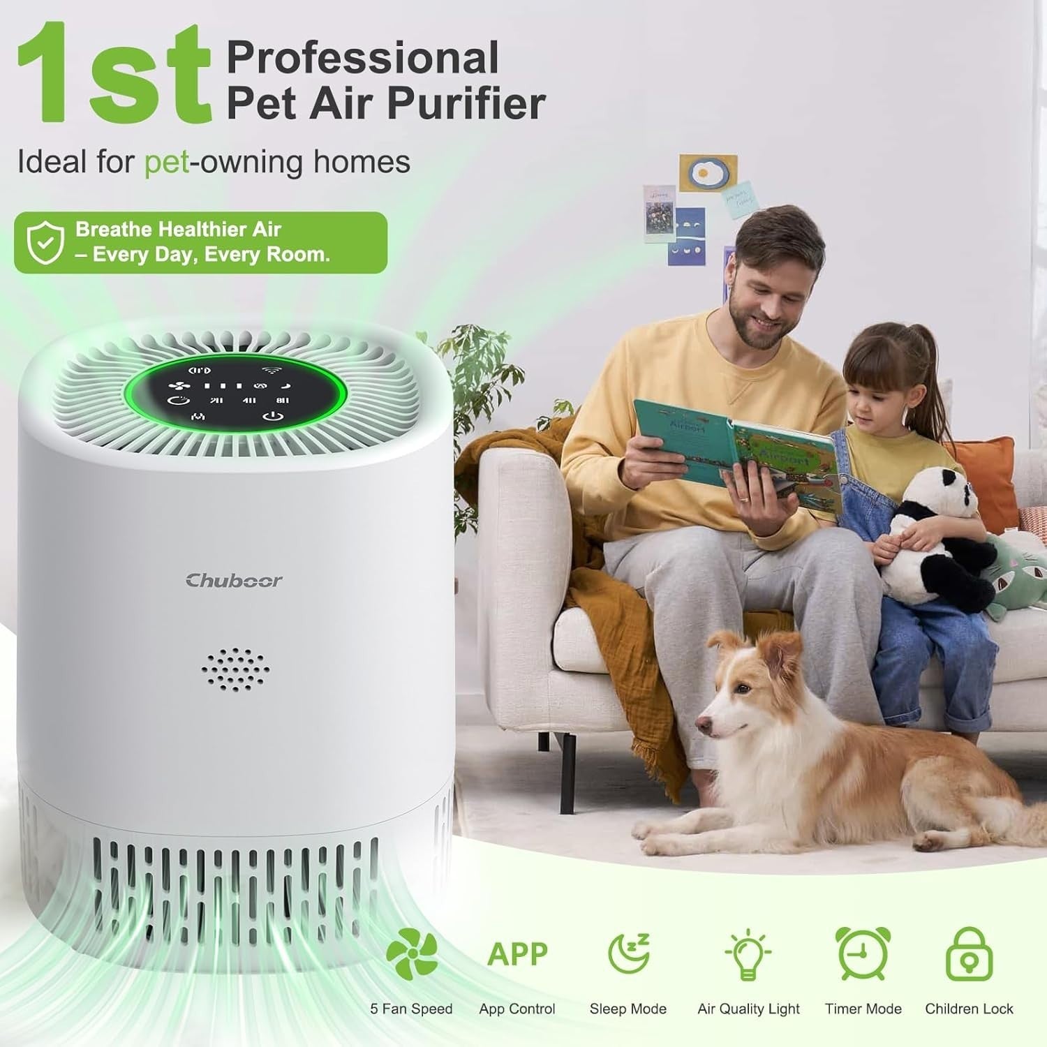 Smart HEPA Air Purifier 45m² CADR 250 Quiet Sleep Alexa App
