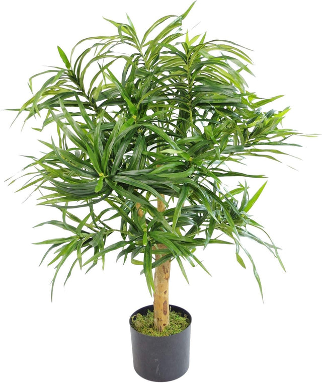 100cm Artificial Dracaena Tree Green Indoor Decorative Plant with Wood Trunk