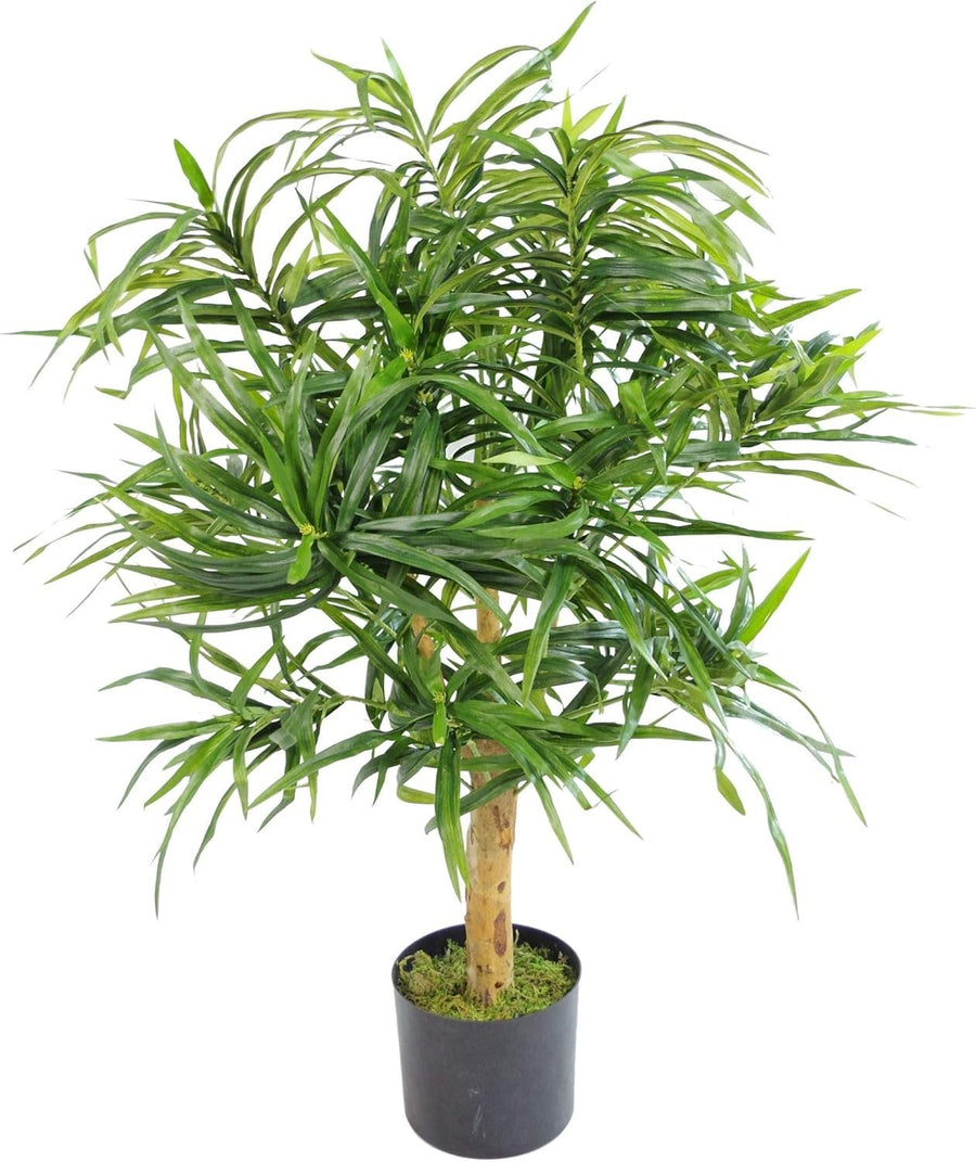 100cm Artificial Dracaena Tree Green Indoor Decorative Plant with Wood Trunk