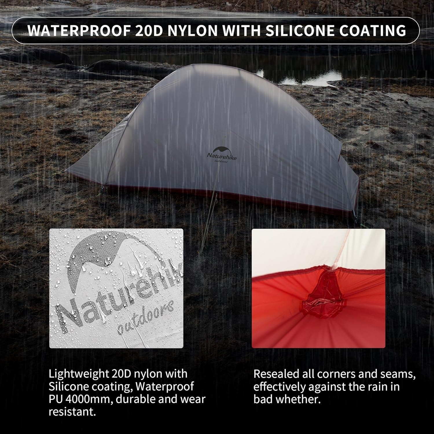 Ultralight 1 Person Backpacking Tent Waterproof Hiking