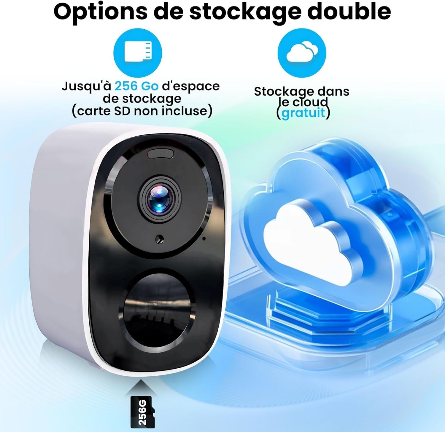 2K Wireless Security Camera Outdoor 64GB SD Card Color Night Vision