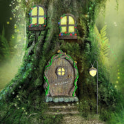 Fairy Door & Window Set Glow in Dark Garden Ornament Outdoor Resin Decor 4pcs