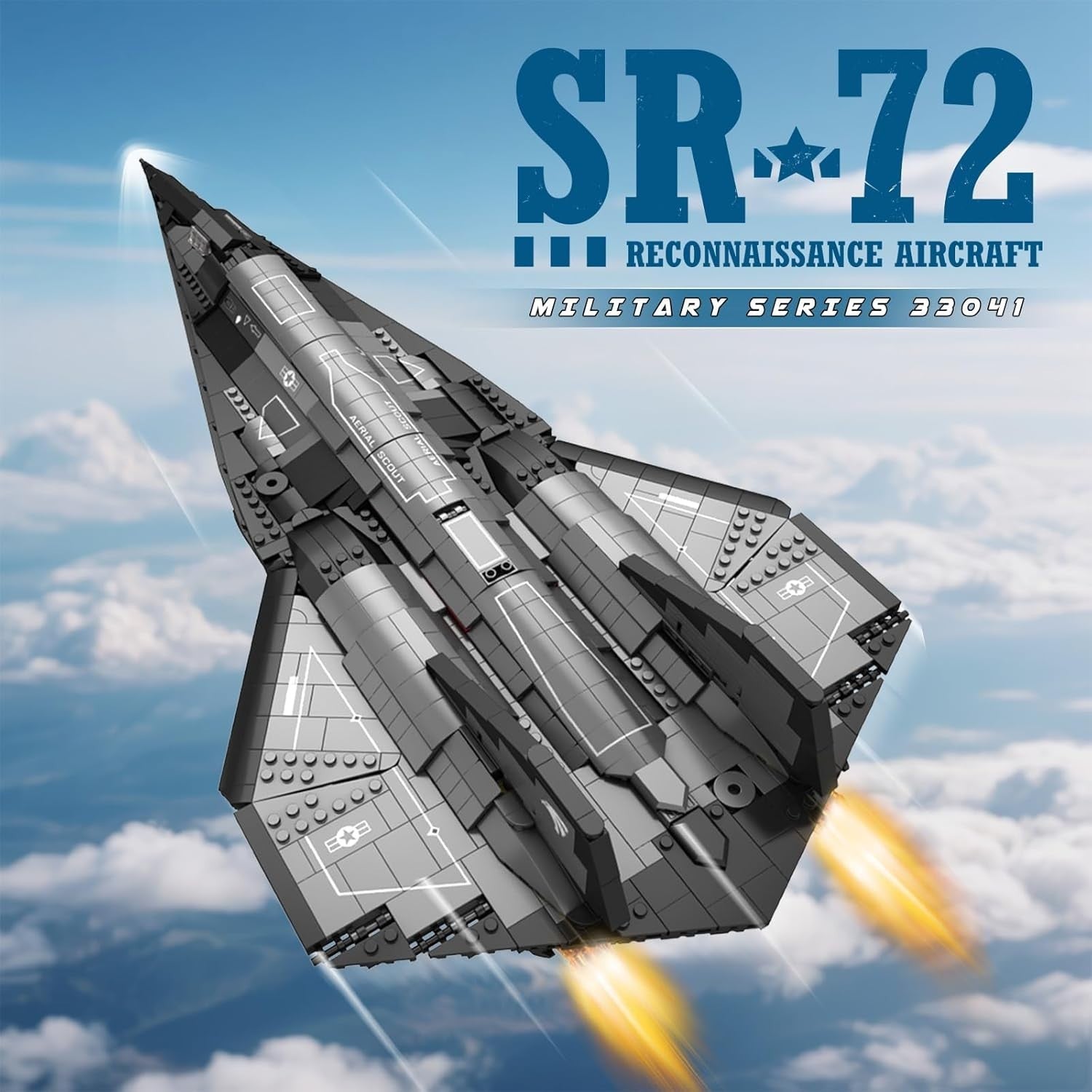 SR-72 Military Jet Building Blocks 1880Pcs Tactical Aircraft Model Toy