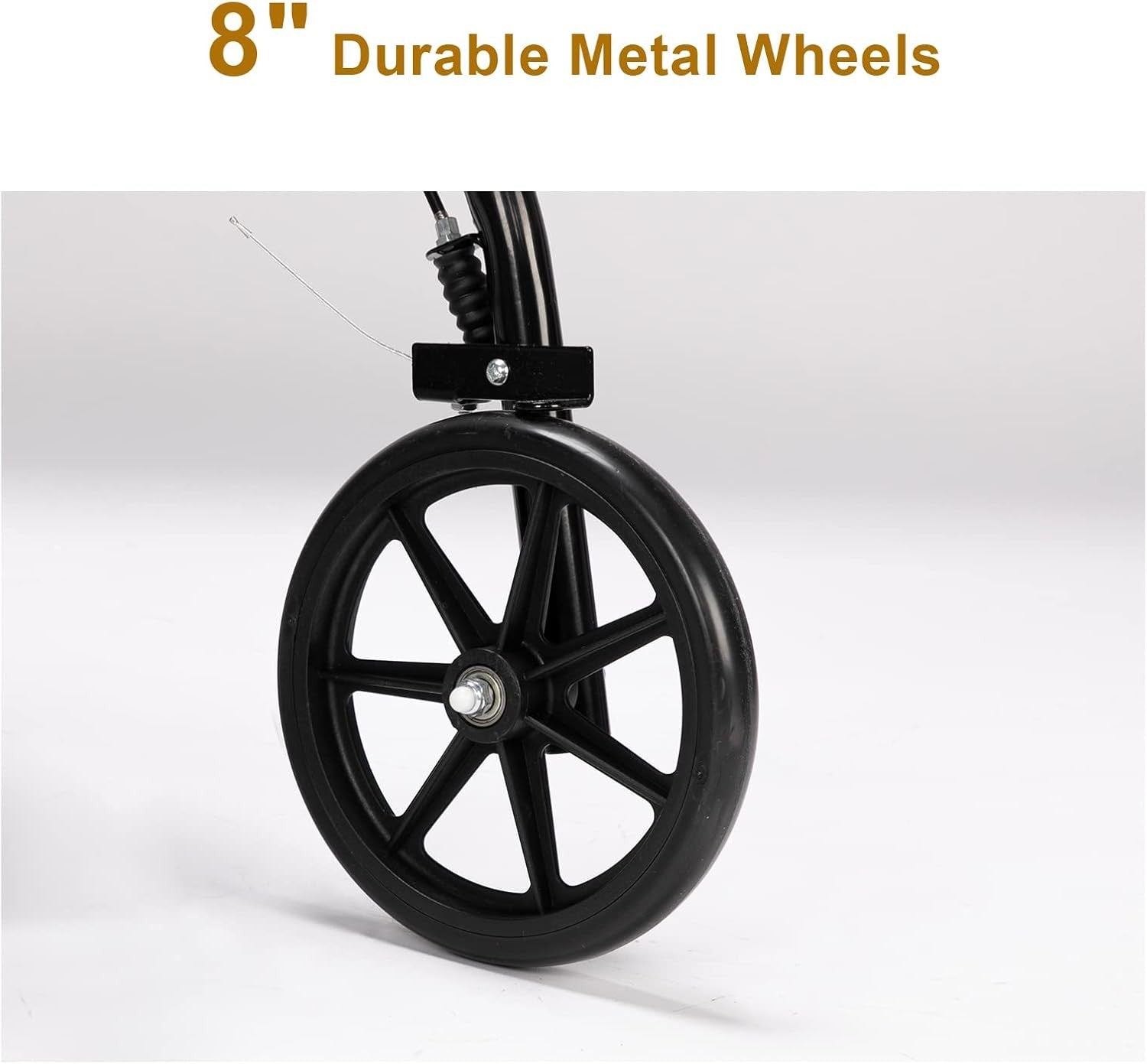 Lightweight Rollator Walker with Seat Folding All Terrain 8” Wheels