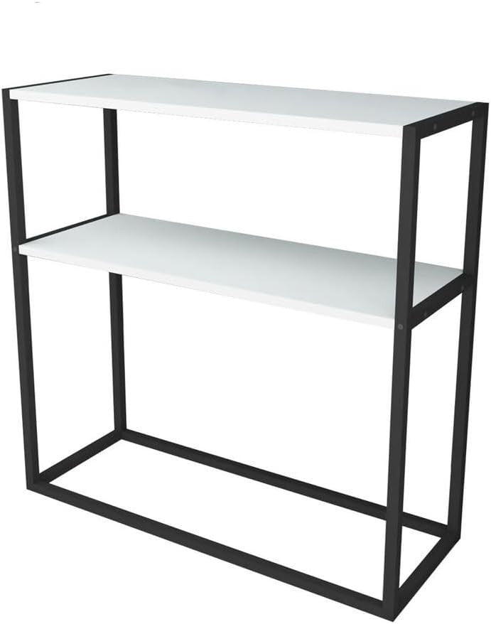 Slim Metal Frame Console Table with 2 Shelves – Modern Storage & Style