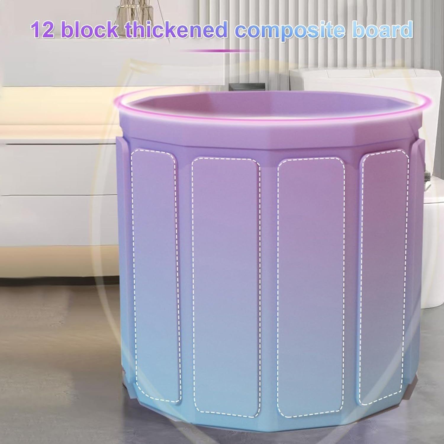 65x70cm Foldable Portable Adult Bathtub – Hot & Ice Bath, Thick Insulated