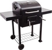 Outdoor Charcoal BBQ Grill with Side Shelf & Storage Rack | Adjustable Heat