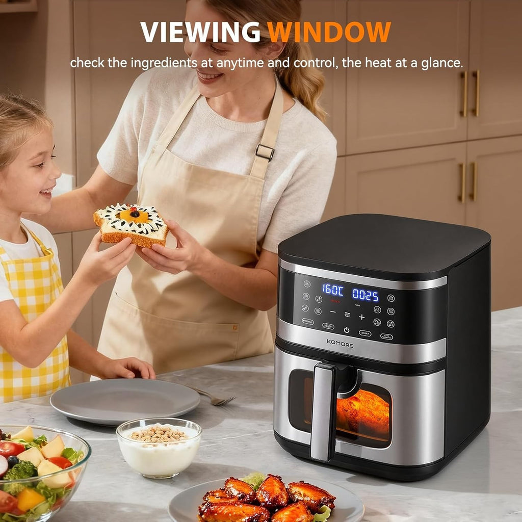 Digital Air Fryer 8L | Visual Window, 9-in-1 Presets, RapidAir, 1700W, Low-Oil