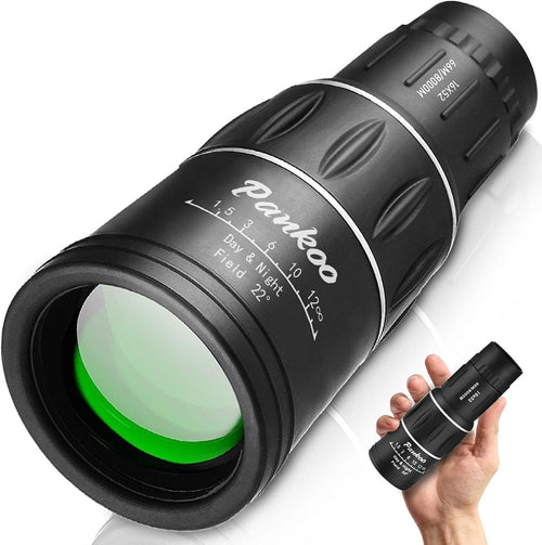 16x52 HD Monocular Telescope Black Compact Outdoor Hiking Bird Watching