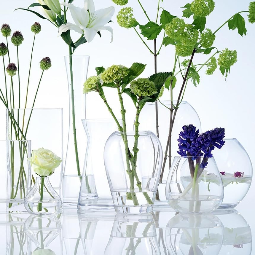 Clear Glass Bowl Vase 22cm Round Flower Display Table Centrepiece