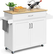 Large Kitchen Island Trolley Drawer Cabinet 116cm White