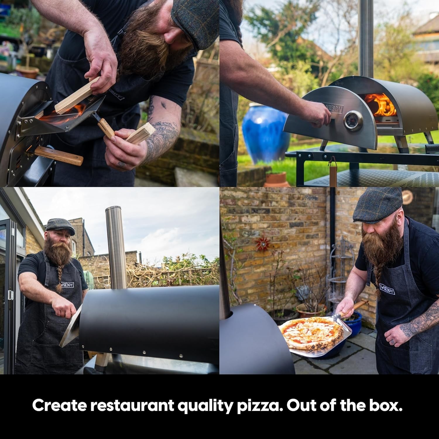 Multifuel Outdoor Pizza Oven with Peel & Cover | Tabletop Garden BBQ Cooker