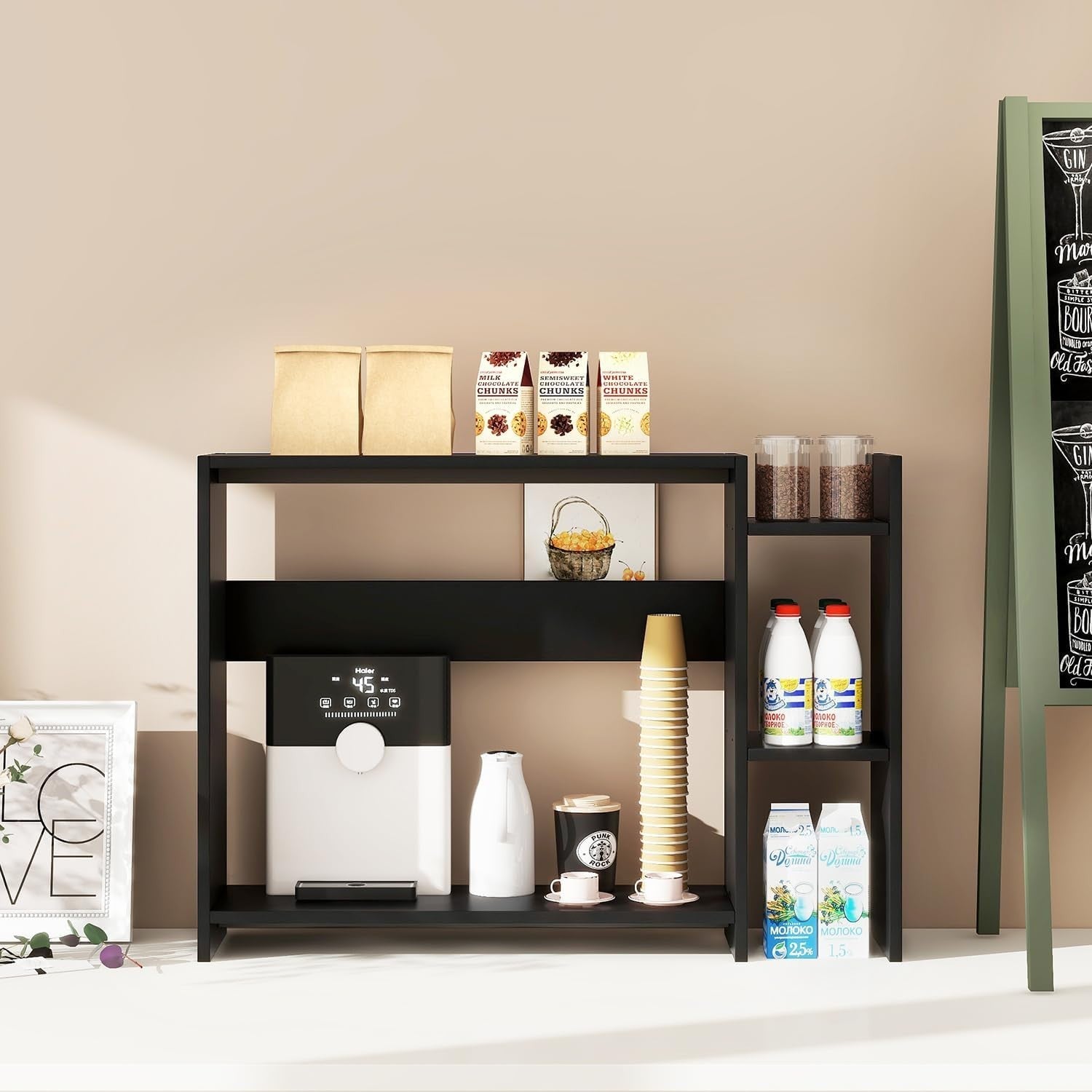 2-Tier Desktop Bookshelf 94cm Desk Shelf Organiser Monitor Riser Space-Saving