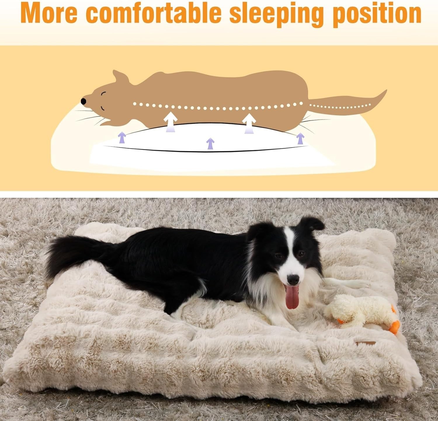 XL Calming Dog Crate Mattress 105x70x12cm Washable Anti Slip