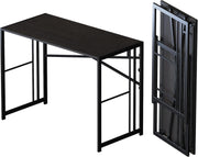 Folding Desk 103cm Black No Assembly Home Office Gaming Study Table