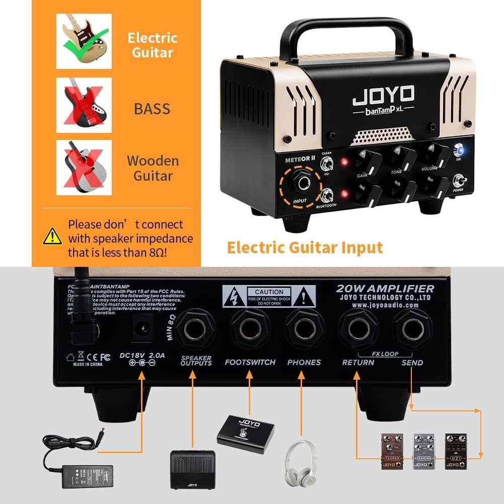 Meteor II BanTamp XL 20W Mini Guitar Amp Head Hybrid Tube 2-Channel