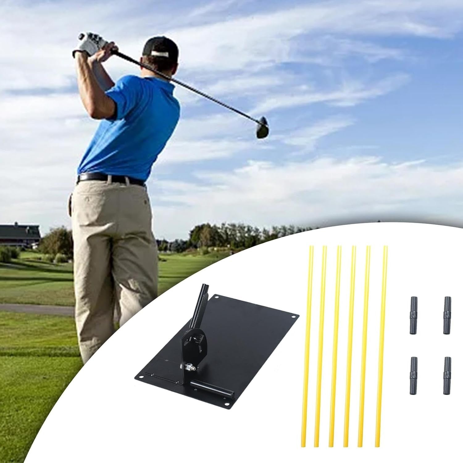 Golf Alignment Stick Holder Set Swing Trainer Posture Corrector