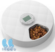 Automatic Wet Food Cat Feeder Timer 6 Meal Ice Pack Pet Dispenser
