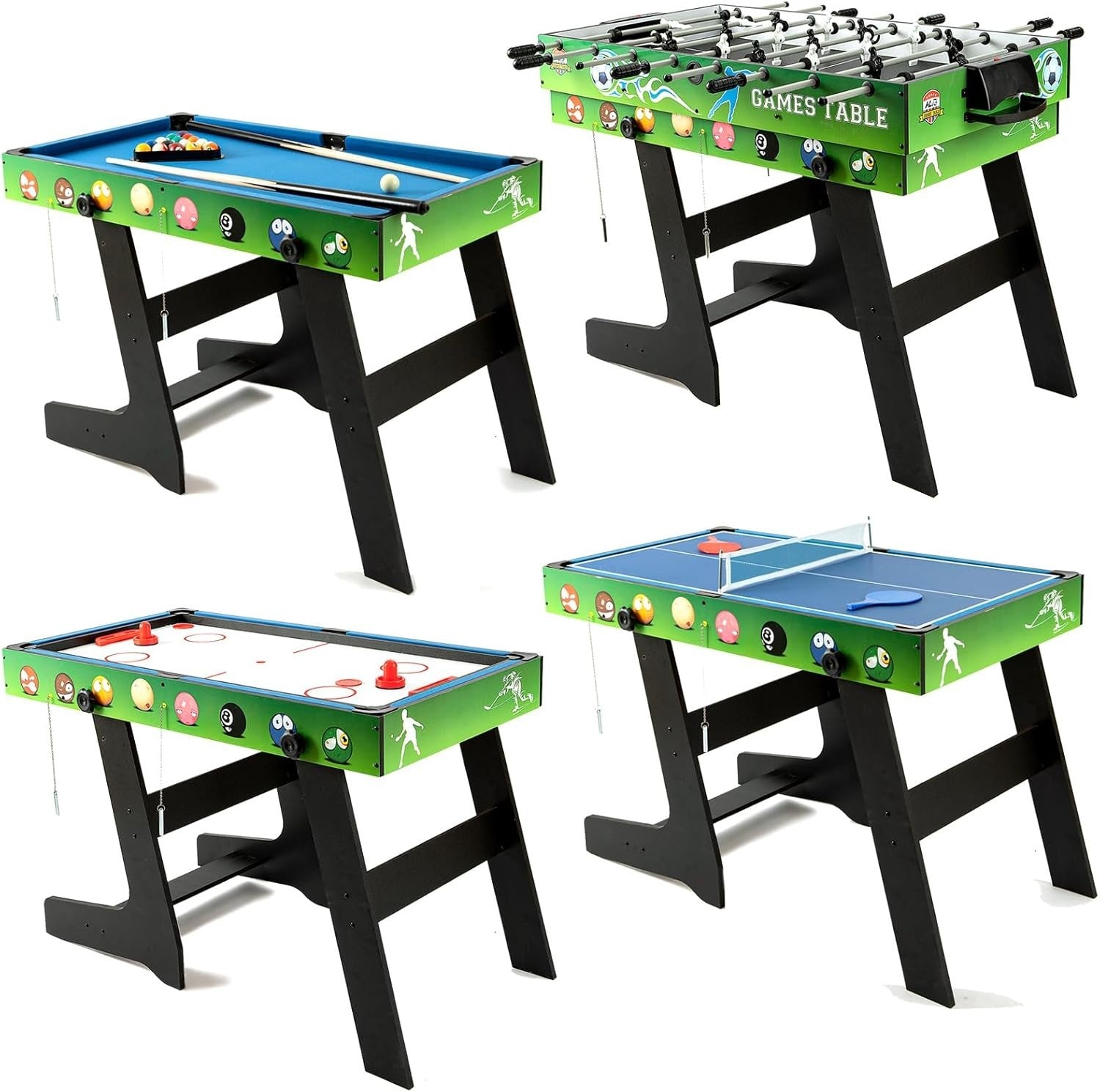 4ft 4 in 1 Multi Game Table Pool Foosball Ping Pong Hockey