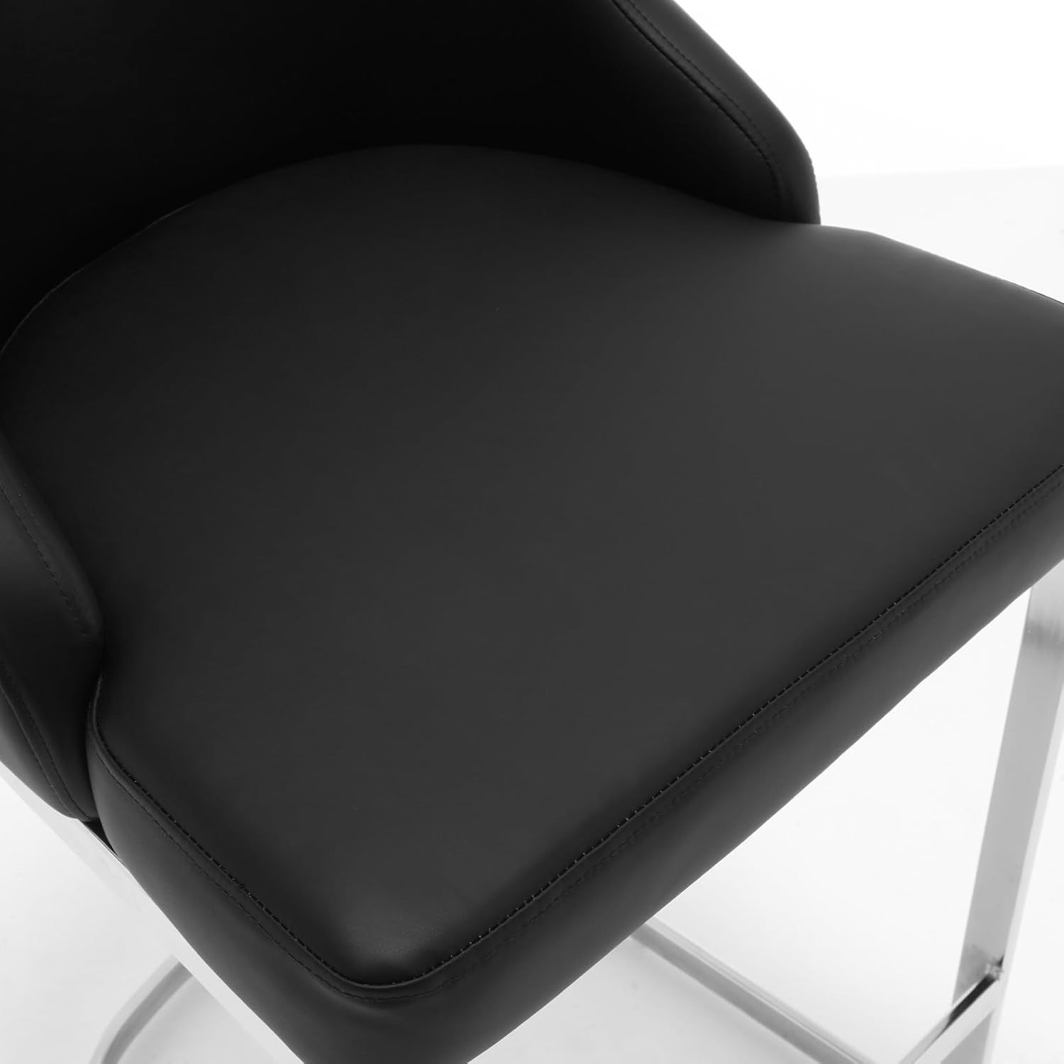 Blonde Black PU Bar Stools Set of 2 – 65cm Modern Counter Chairs