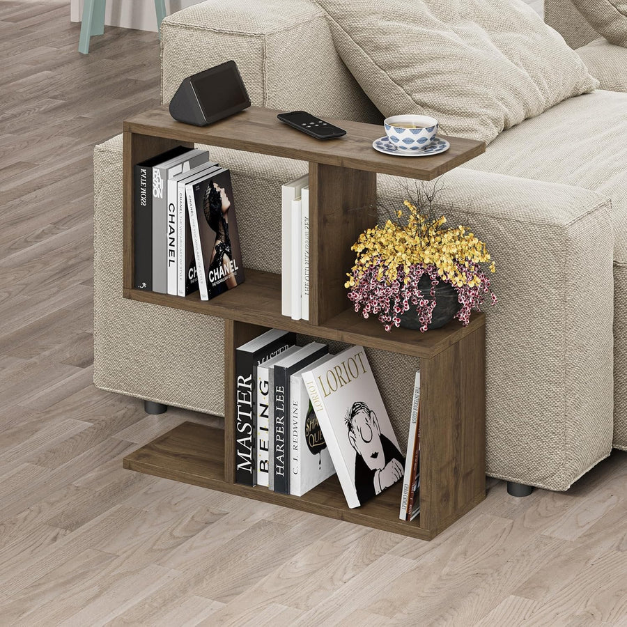 Dark Oak Effect 2-Tier Storage Side Table – Space-Saving & Stylish Organizer