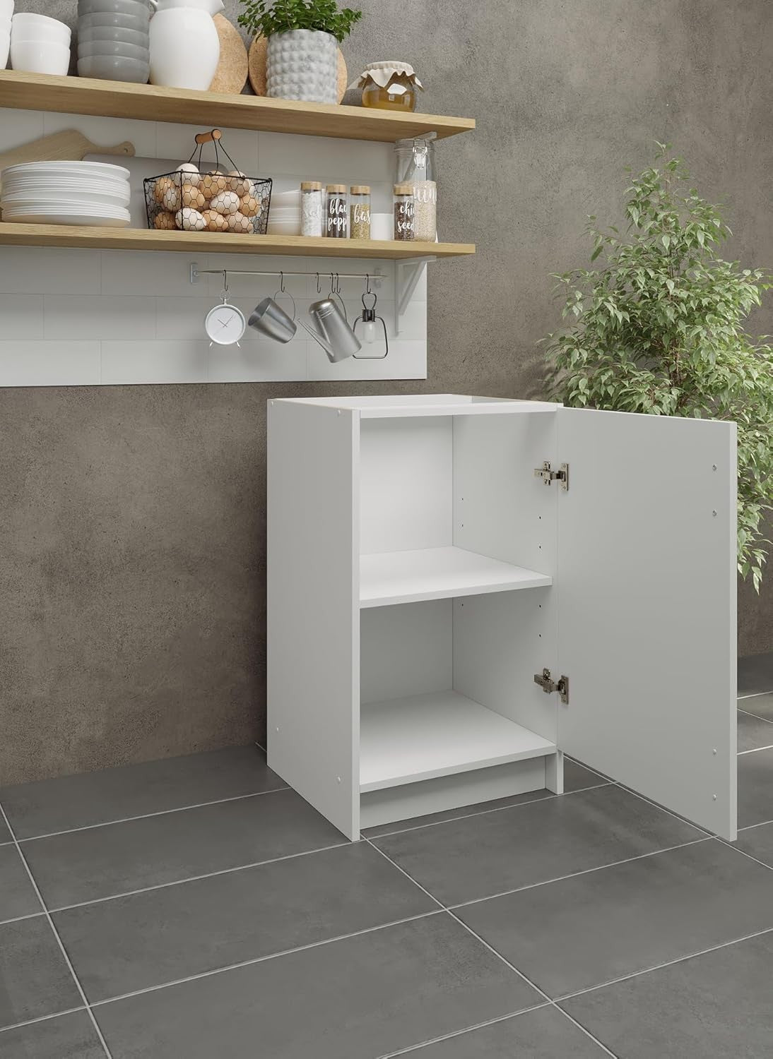 Modern 500mm White Gloss Kitchen Base Cabinet Cupboard Storage Unit