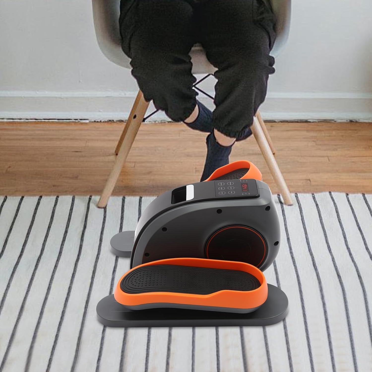 Under Desk Electric Elliptical Exerciser Quiet Remote LCD Seated Pedal