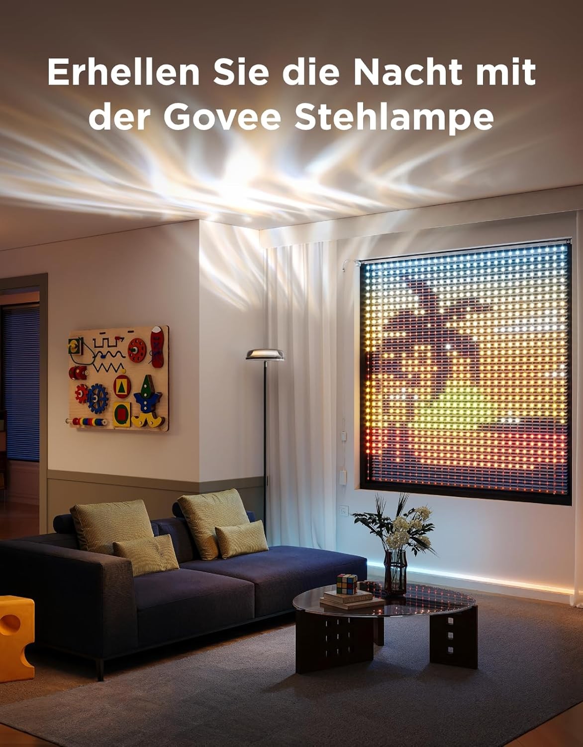 Smart RGBIC Uplighter Floor Lamp Alexa App Control 1000LM Mood Light