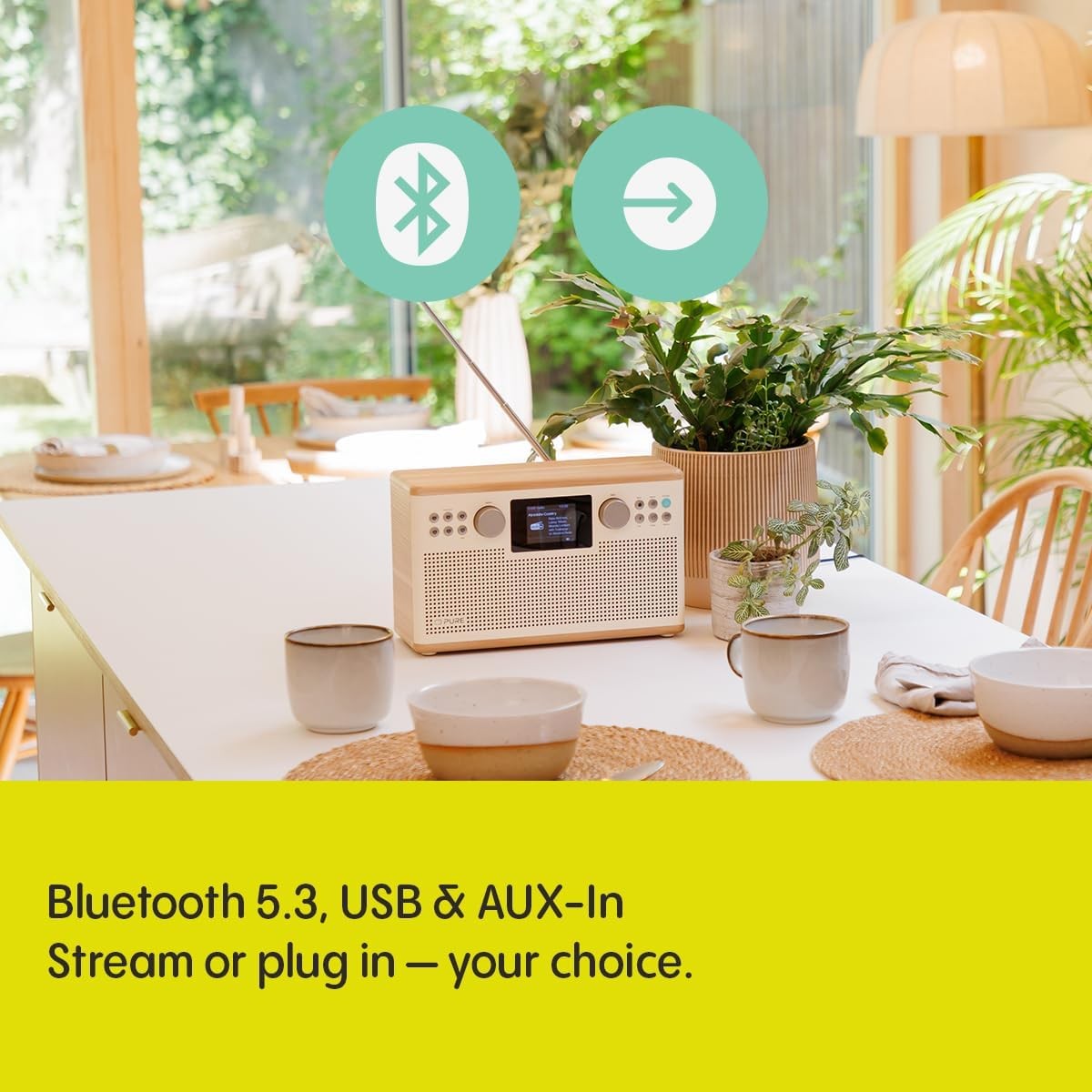 DAB DAB+ HiFi Stereo Radio Bluetooth FM USB AUX Display Remote