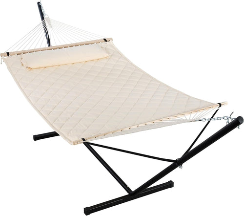 Luxury 12ft Outdoor Hammock w/ Stand | 2 Person | 450lb Capacity | All-Weather