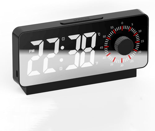 Digital Dual Alarm Clock LED Display Snooze Sleep Timer Temperature Bedroom