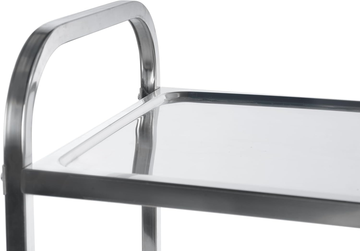 2 Tier Stainless Steel Catering Trolley w/ Locking Wheels