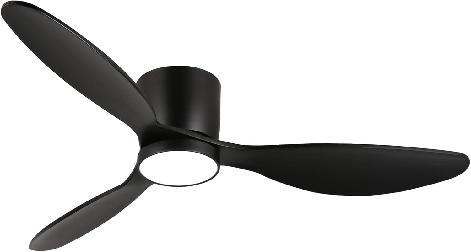 132cm Flush Mount Ceiling Fan LED Light App Remote Dimmable