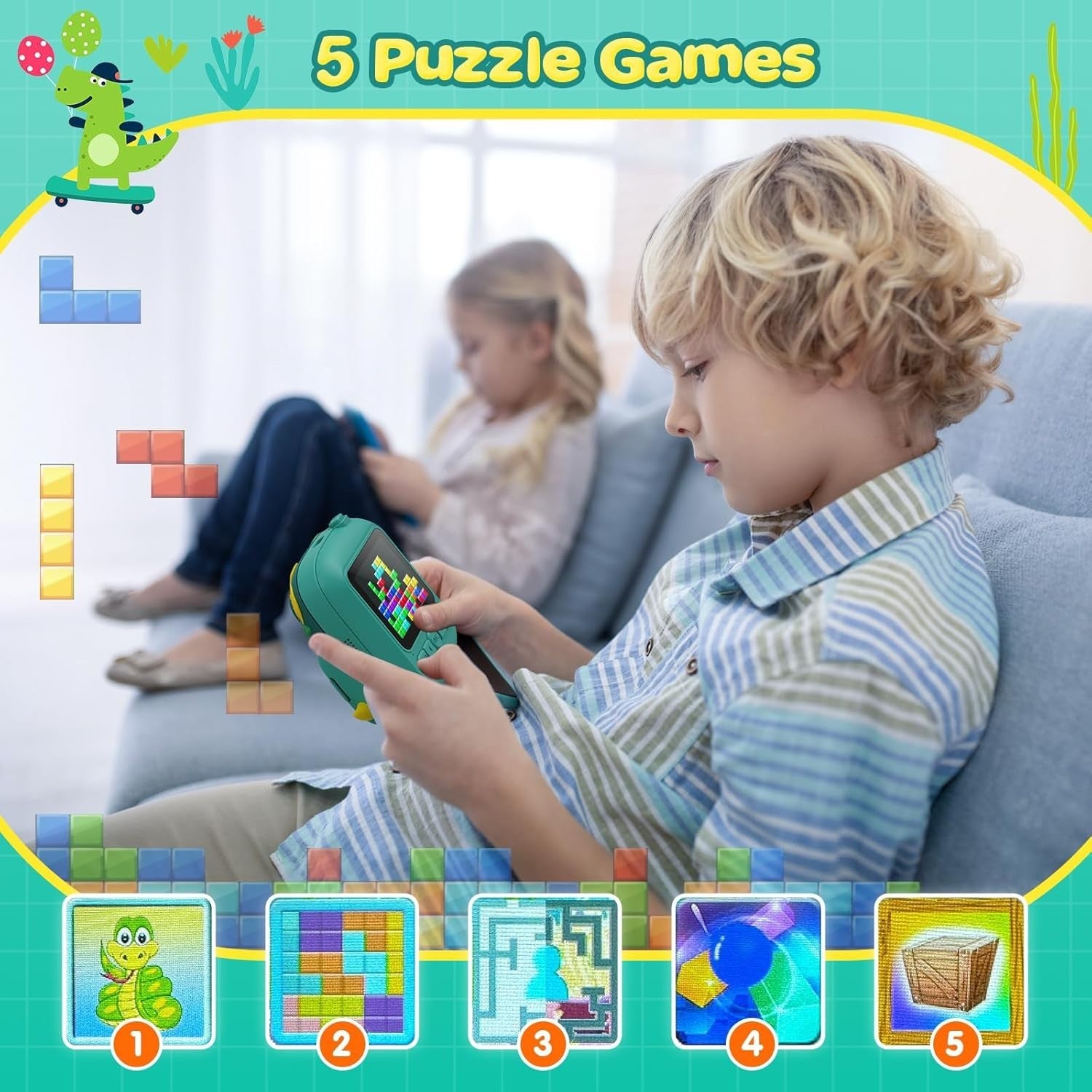 Kids Instant Print Camera 12MP 1080P HD 32GB Card Dinosaur Toy Gift