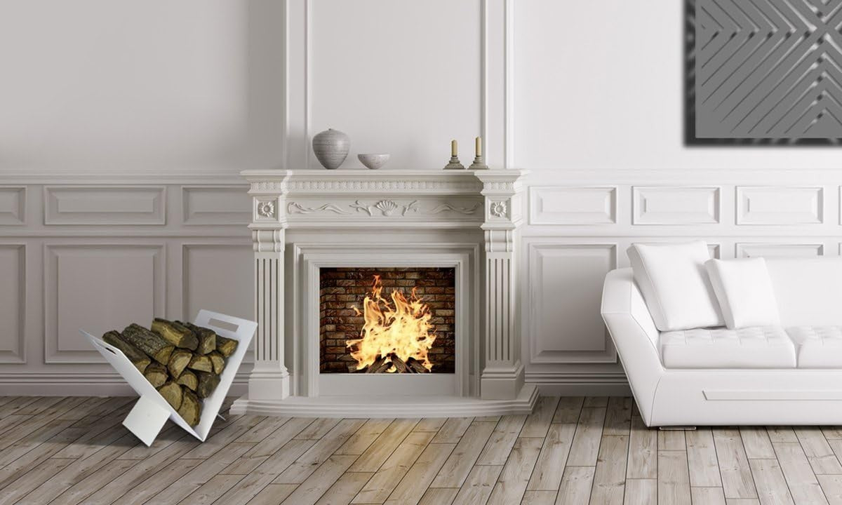 Triangular Steel Firewood Basket for Wood Stove | Modern Indoor Log Holder
