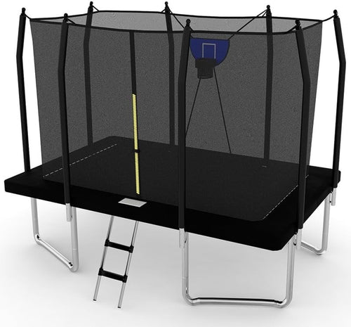 8x12ft Rectangular Garden Trampoline Safety Enclosure Ladder Basketball 150KG