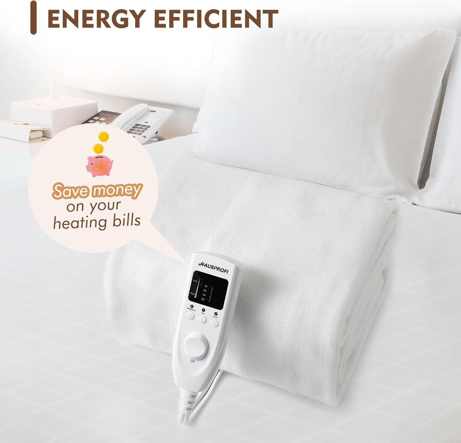 Electric Heated Underblanket Bed Warmer Single Fast Heat Timer Washable