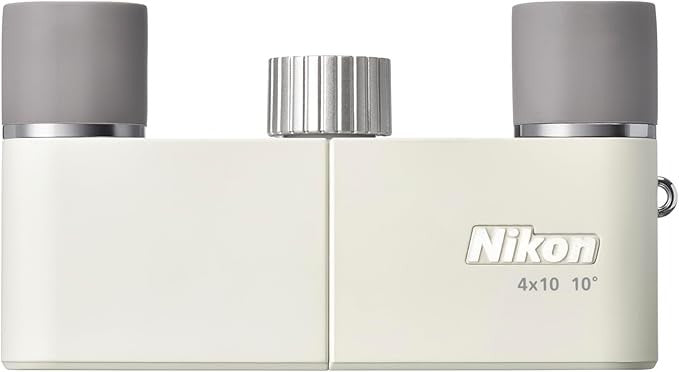 4x10 Ultra-Compact Pocket Binoculars | Lightweight HD Travel Optics Ivory