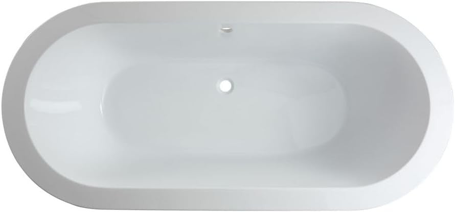 1780x825mm Freestanding Double Ended Roll Top Bath White Acrylic Brass Claw Feet