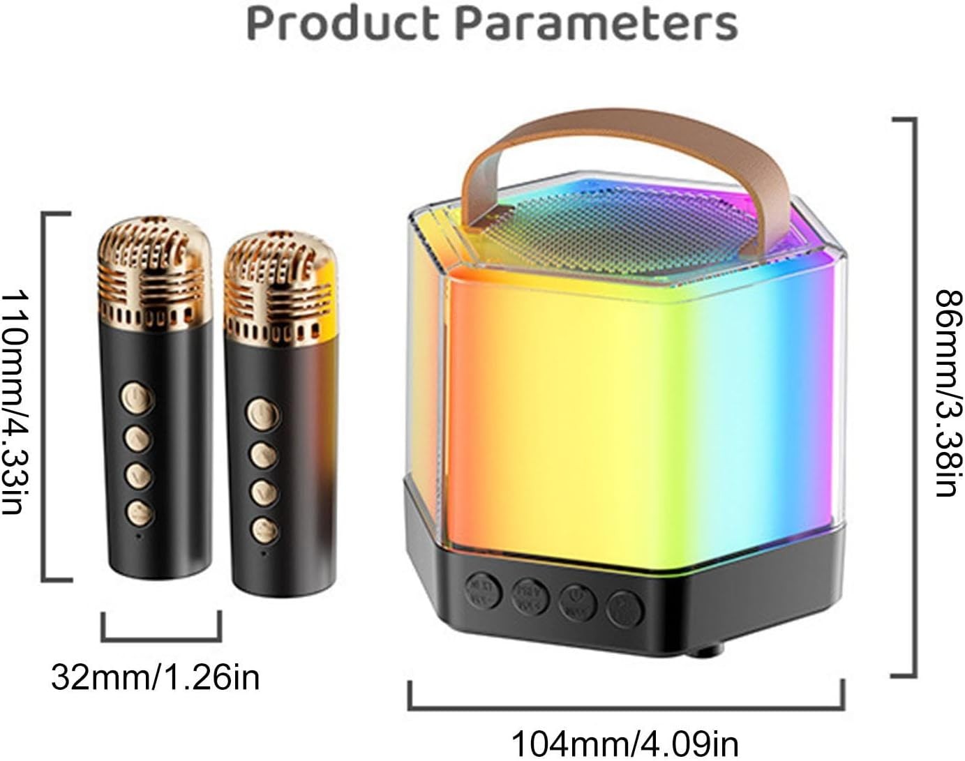 JLab 2 Mic Wireless Karaoke Machine, RGB Lights, Portable Speaker