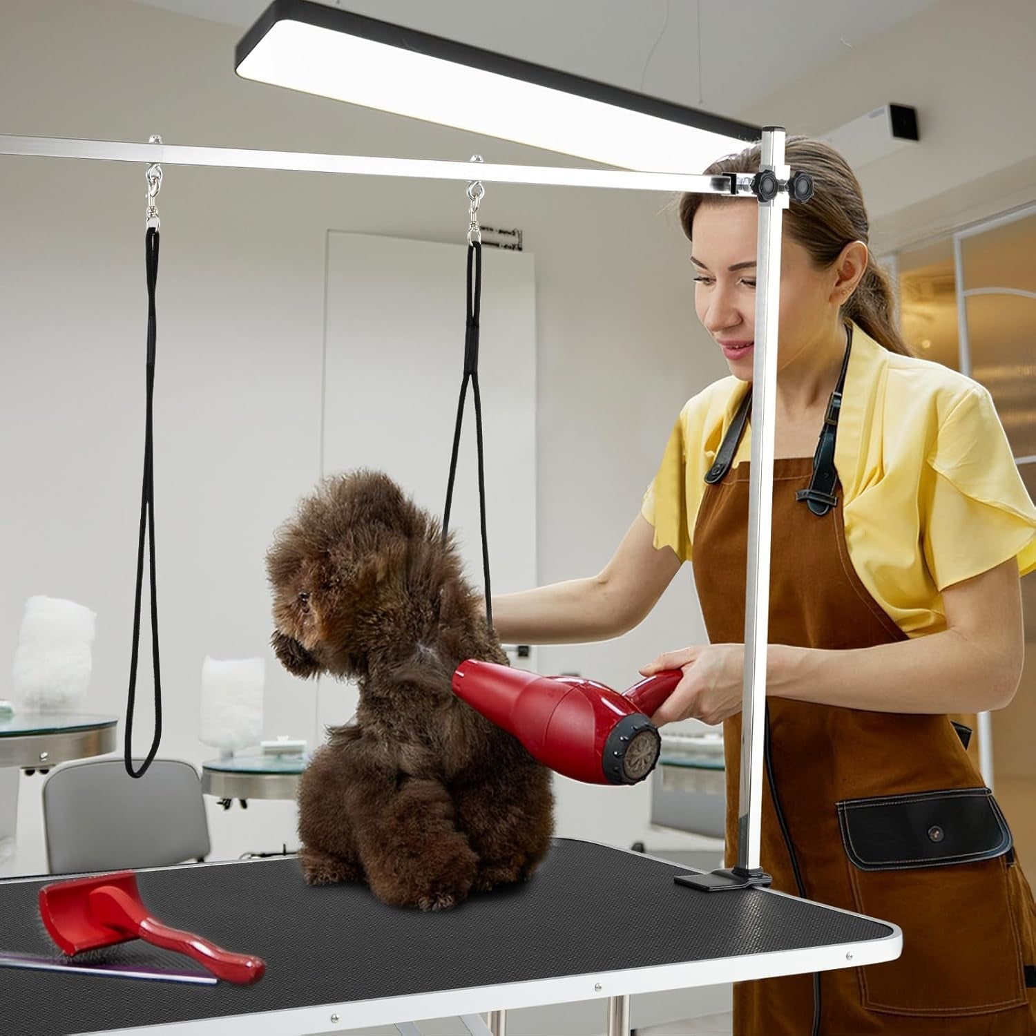 47" Dog Grooming Table Foldable Heavy Duty Adjustable Arm Non Slip Tray