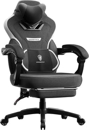 Dowinx Gaming Chair w/ Footrest Heavy Duty Light Black