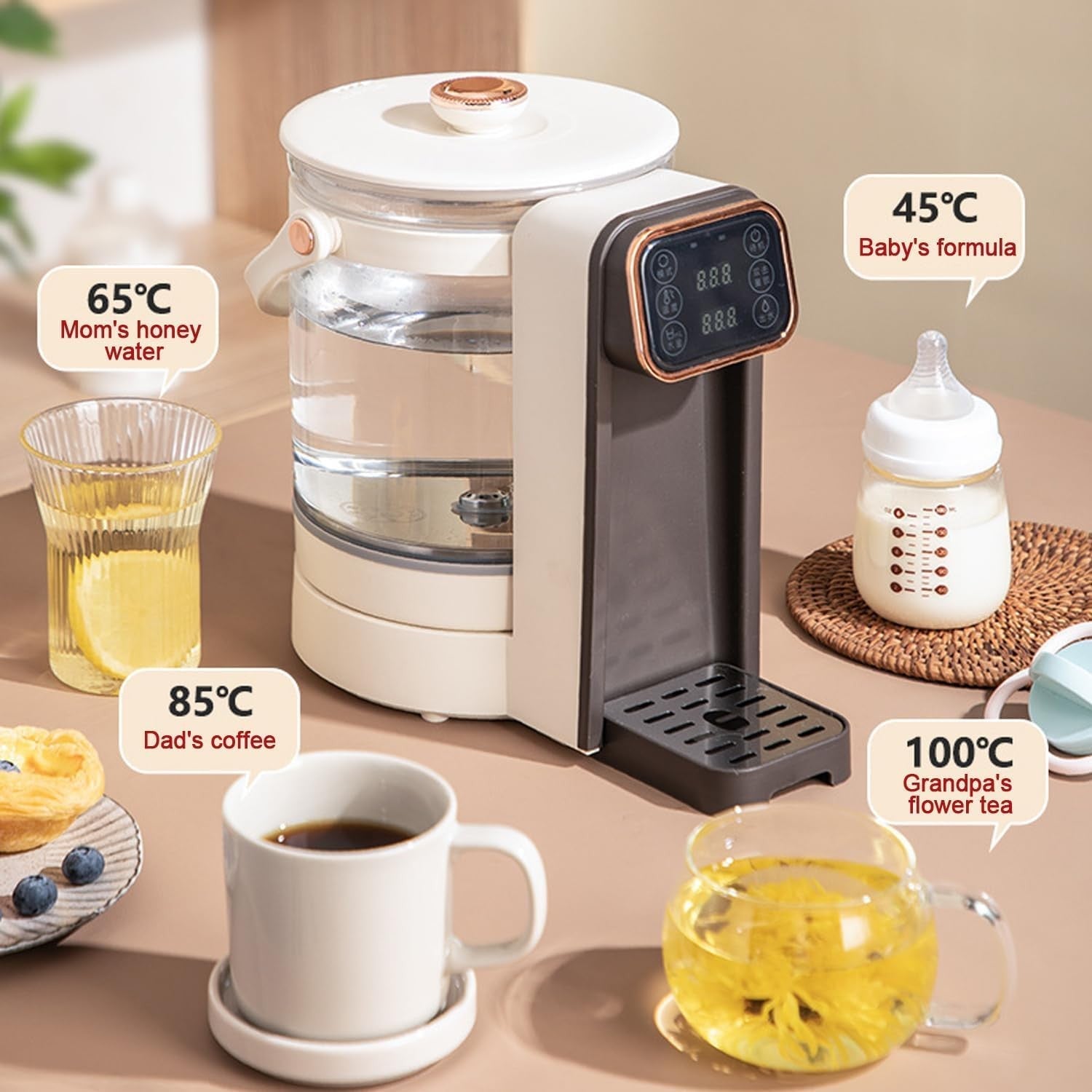Baby Bottle Water Warmer Dispenser 3L Electric Kettle Precise Thermostat