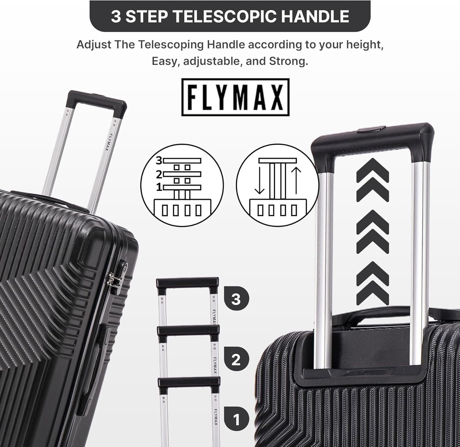 Cabin Luggage 55x35x20 Lightweight Hard Shell Carry On 4 Spinner Wheels