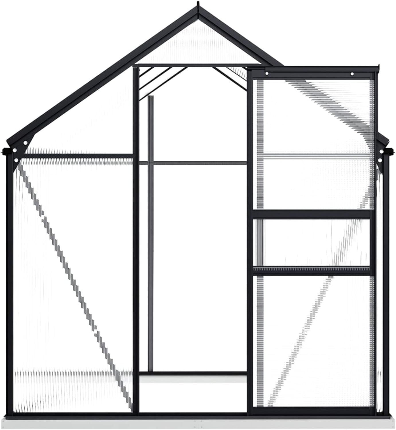 Luxury Walk-In Greenhouse Aluminium Frame Polycarbonate Panels Weatherproof