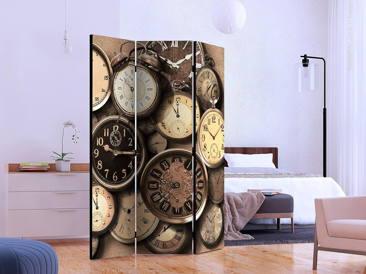 Retro Vintage Acoustic Room Divider – Soundproof Double-Sided Canvas Screen 135x