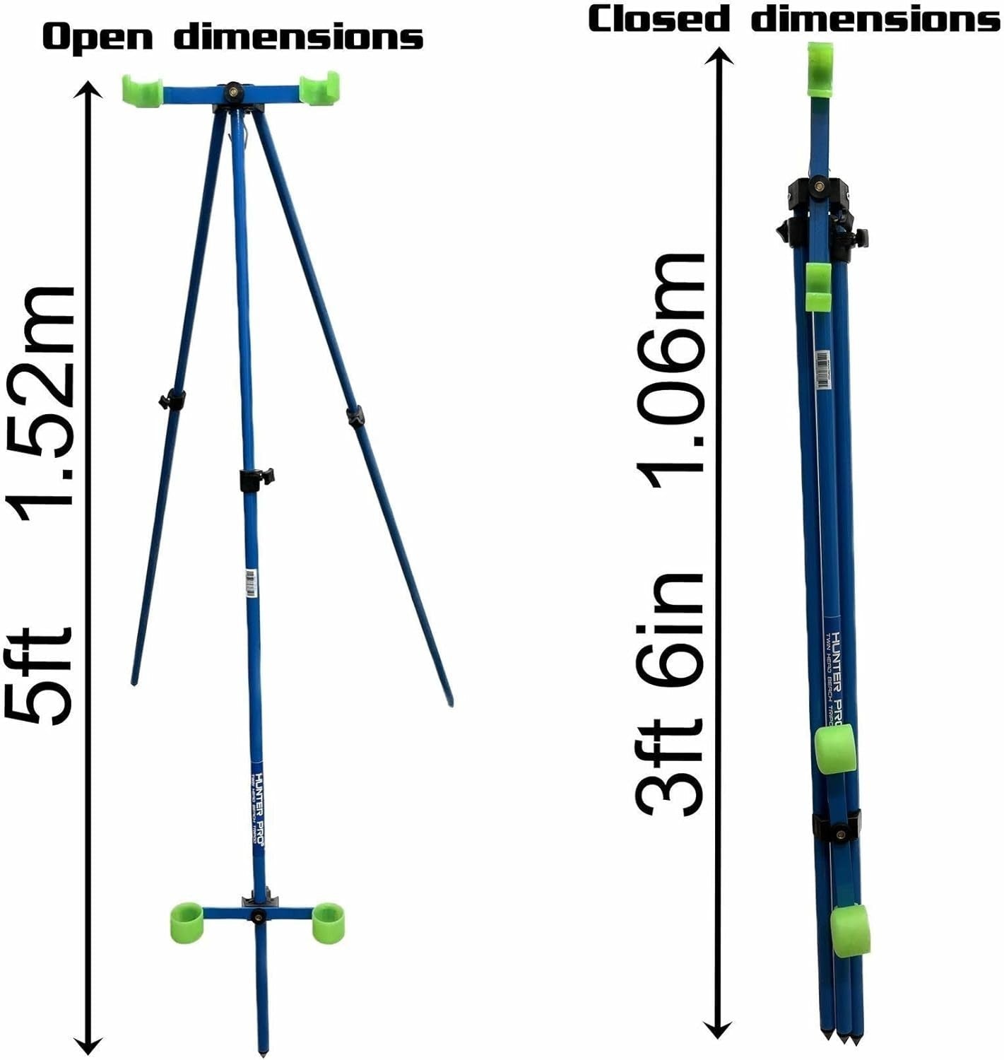 Telescopic Sea Fishing Tripod 2-Rod Holder Glow Cups Aluminium Stand