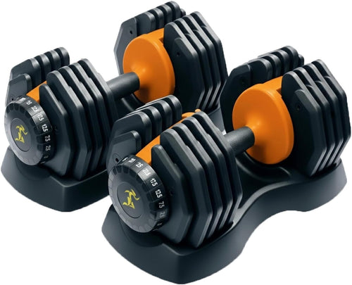 2.5–25KG Adjustable Smart Dumbbells Pair Dial System Home Gym