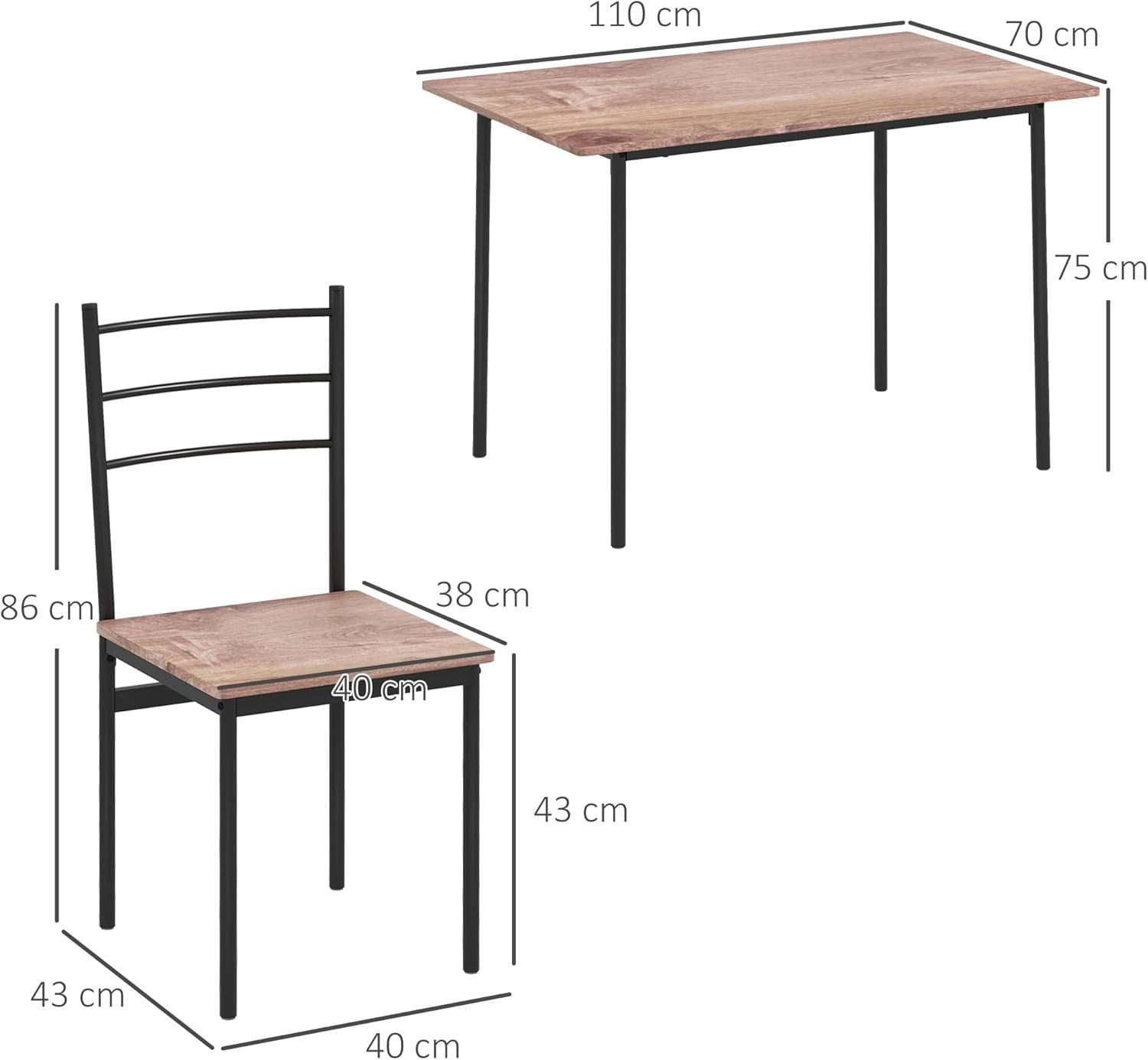 Space-Saving 5-Piece Dining Set | Modern Rectangular Table & 4 Chairs, Compact