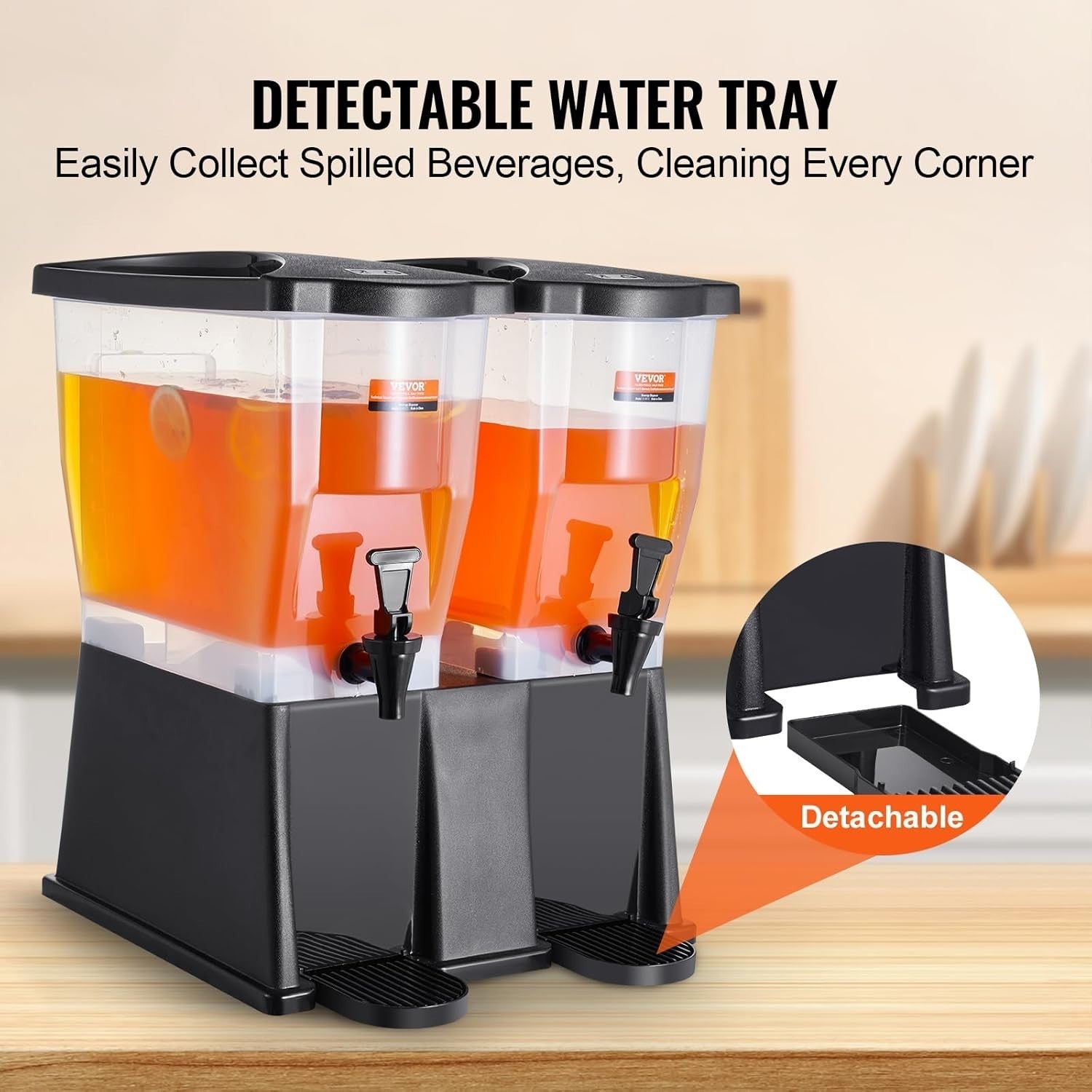 Double Drink Beverage Dispenser 20L | Dual Tank Juice Lemonade Iced Tea Stand